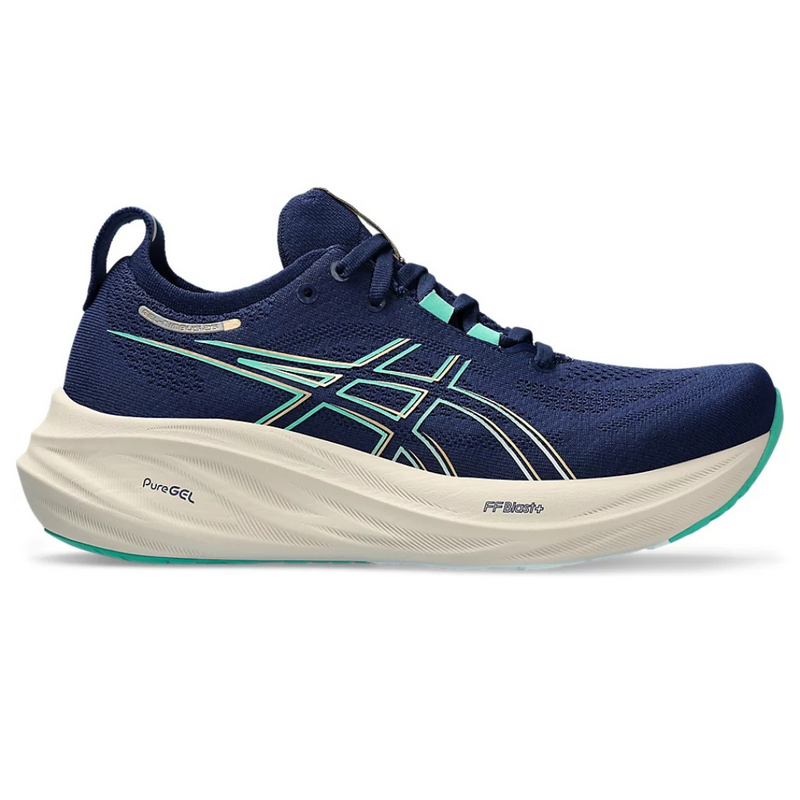 Asics Gel - Nimbus 26 - Azul Marinho com Creme e Verde