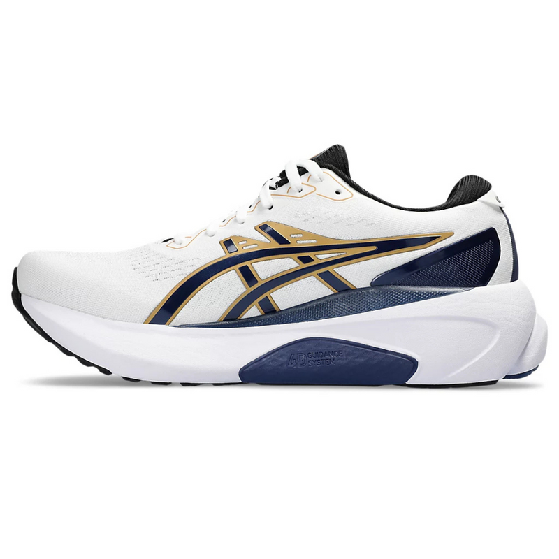 Asics Gel-Kayano 30 - Branco com Azul Marinho e Dourado