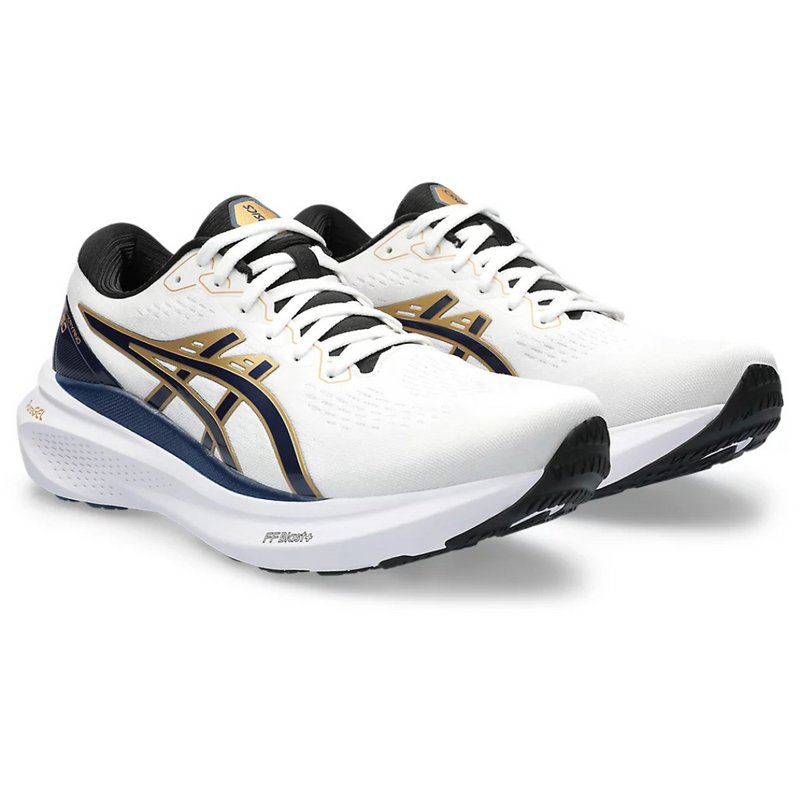 Asics Gel-Kayano 30 - Branco com Azul Marinho e Dourado