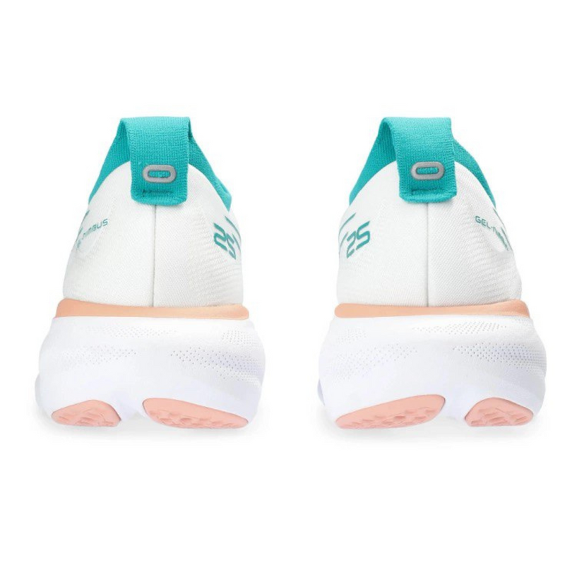 Asics Gel - Nimbus™ 25 Branco com Jade e Laranja