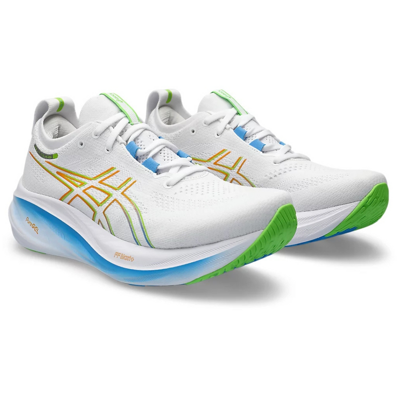 Asics Gel - Nimbus 26 - Branco com Azul e Verde