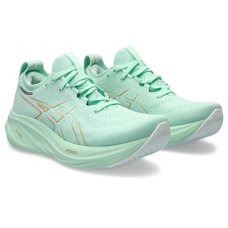 Asics Gel - Nimbus 26 - Verde com Branco e Dourado