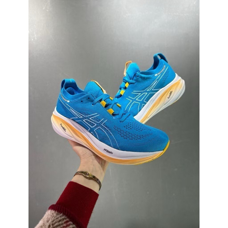 Asics Gel - Nimbus 26 - Azul e Laranja